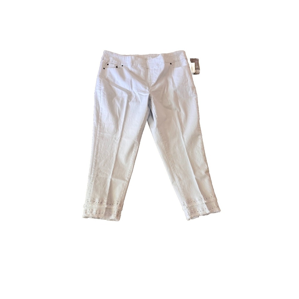 Slim station by‎ multiples eyelet trim embroidery Capri size 22W
